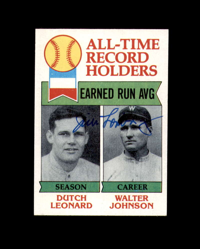 Jim Lonborg Signed Authentic 1979 Topps All Time Record Holders