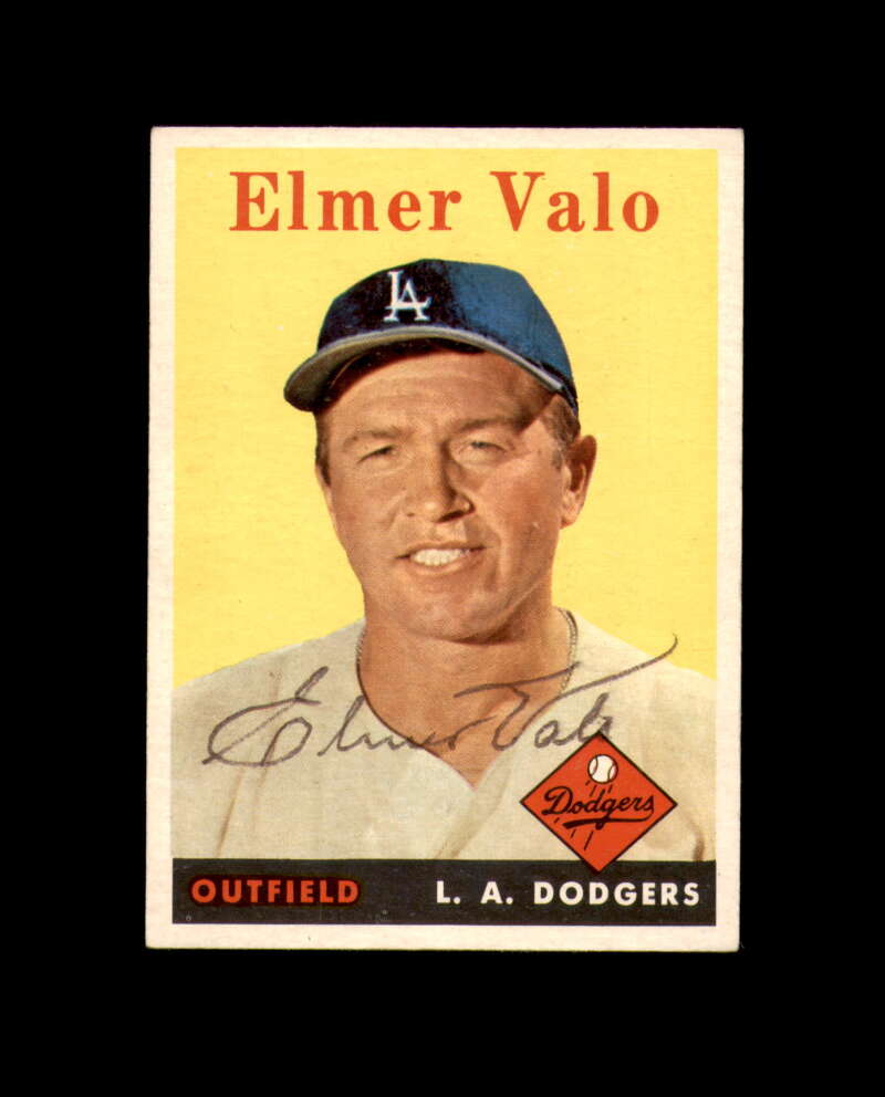 Elmer Valo Signed 1958 Topps Original Los Angeles Dodgers Autograph