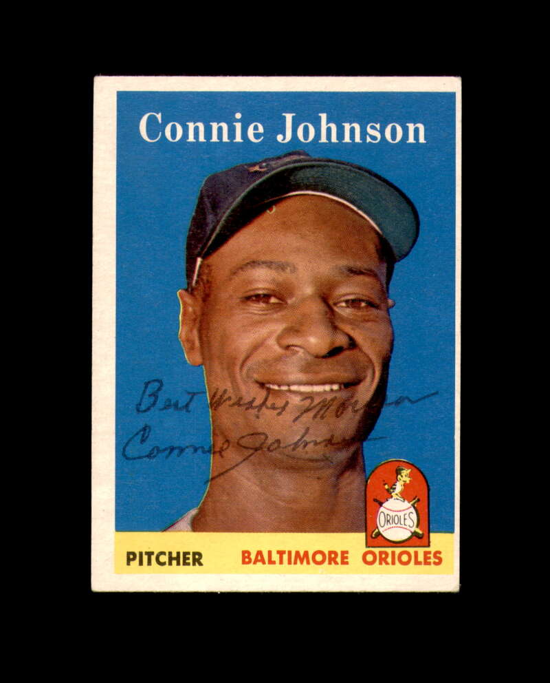 Connie Johnson Signed 1958 Topps Baltimore Orioles Original Autograph