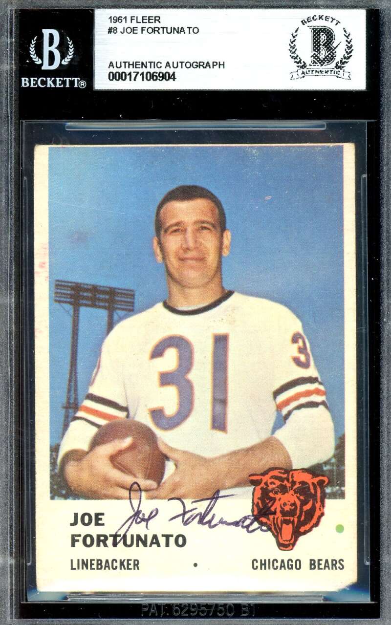 Joe Fortunato Beckett BAS Signed 1961 Fleer Autograph