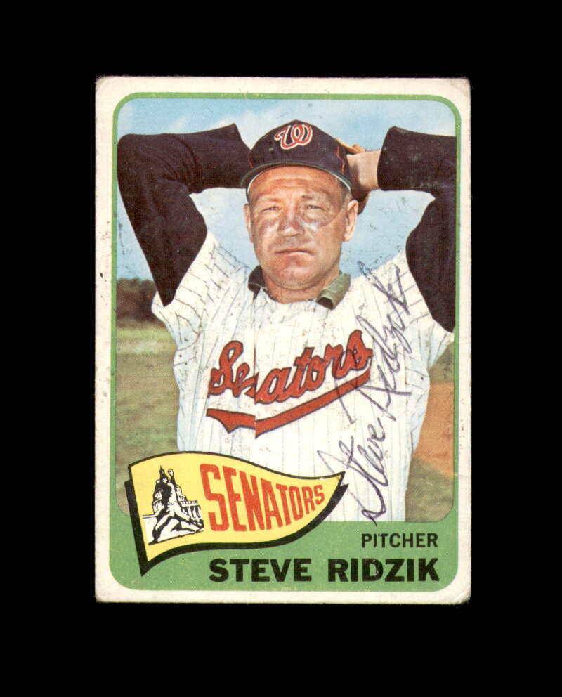 Steve Ridzik Signed Authentic 1965 Topps Washington Senators Autograph