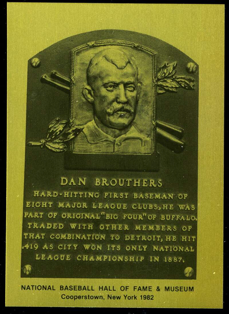 Dan Brouthers Rare 1981-89 Hall of Fame Plaque Metallic Card
