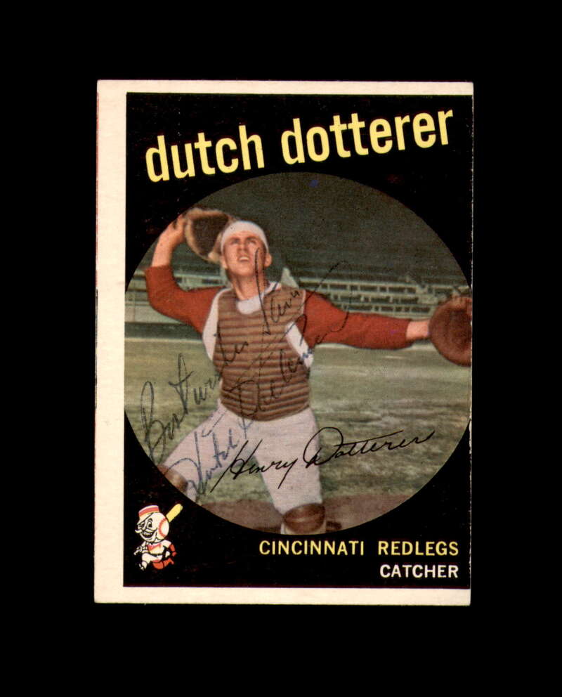 Dutch Dotterer Signed 1959 Topps Cincinnati Reds Autograph