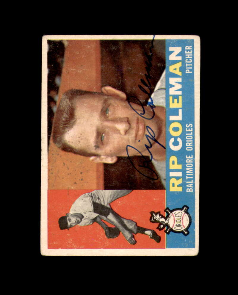 Rip Coleman Signed 1960 Topps Baltimore Orioles Autograph