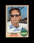 Herman Franks Signed 1968 Topps San Francisco Giants Autograph