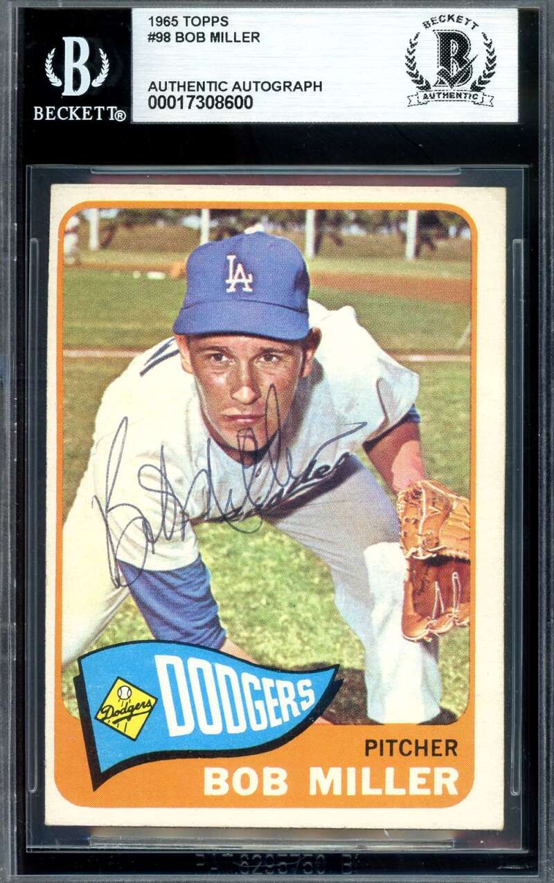 Bob Miller Beckett BAS Signed 1965 Topps Autograph