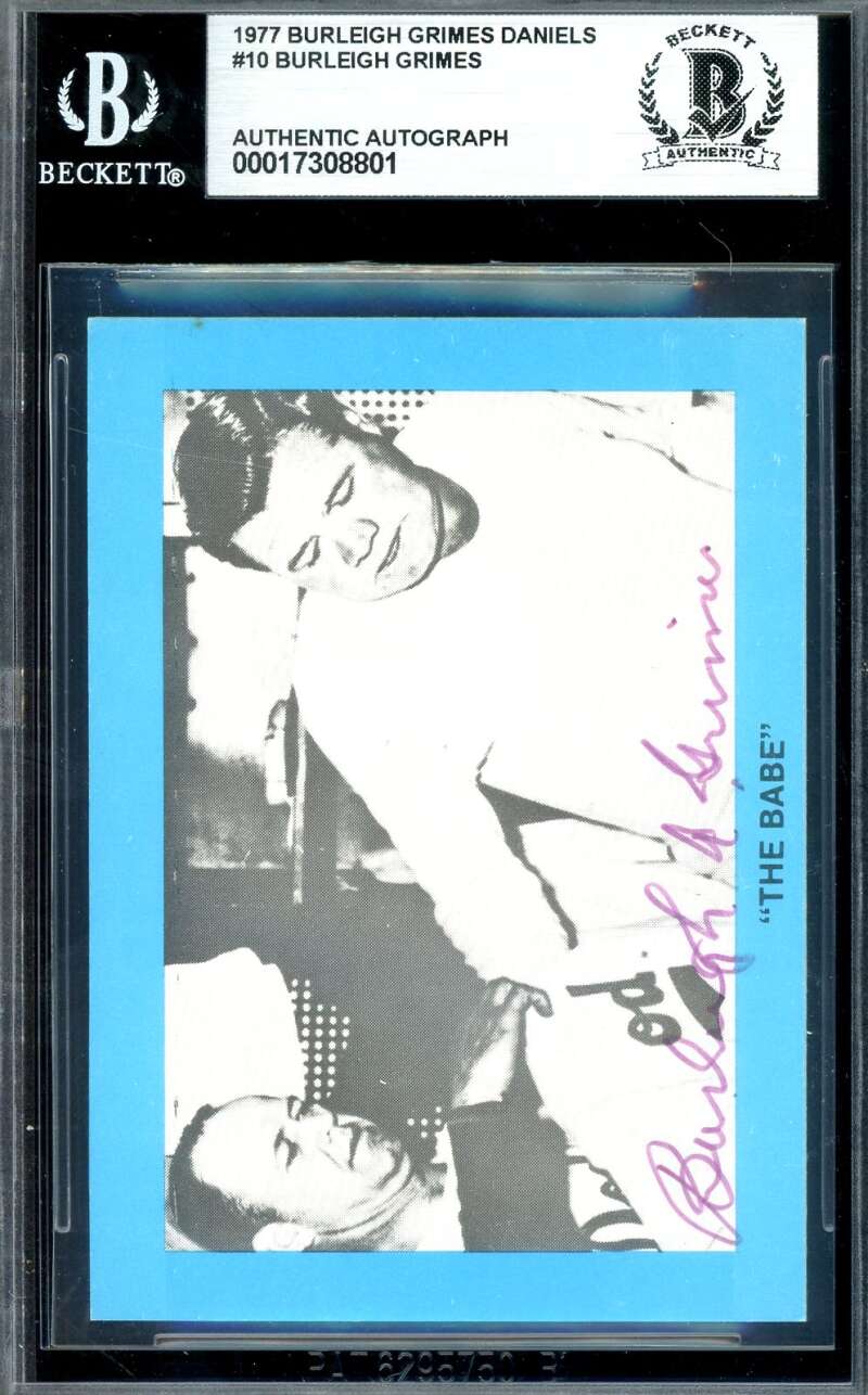 Burleigh Grimes Beckett BAS Signed 1977 Daniels Autograph 10