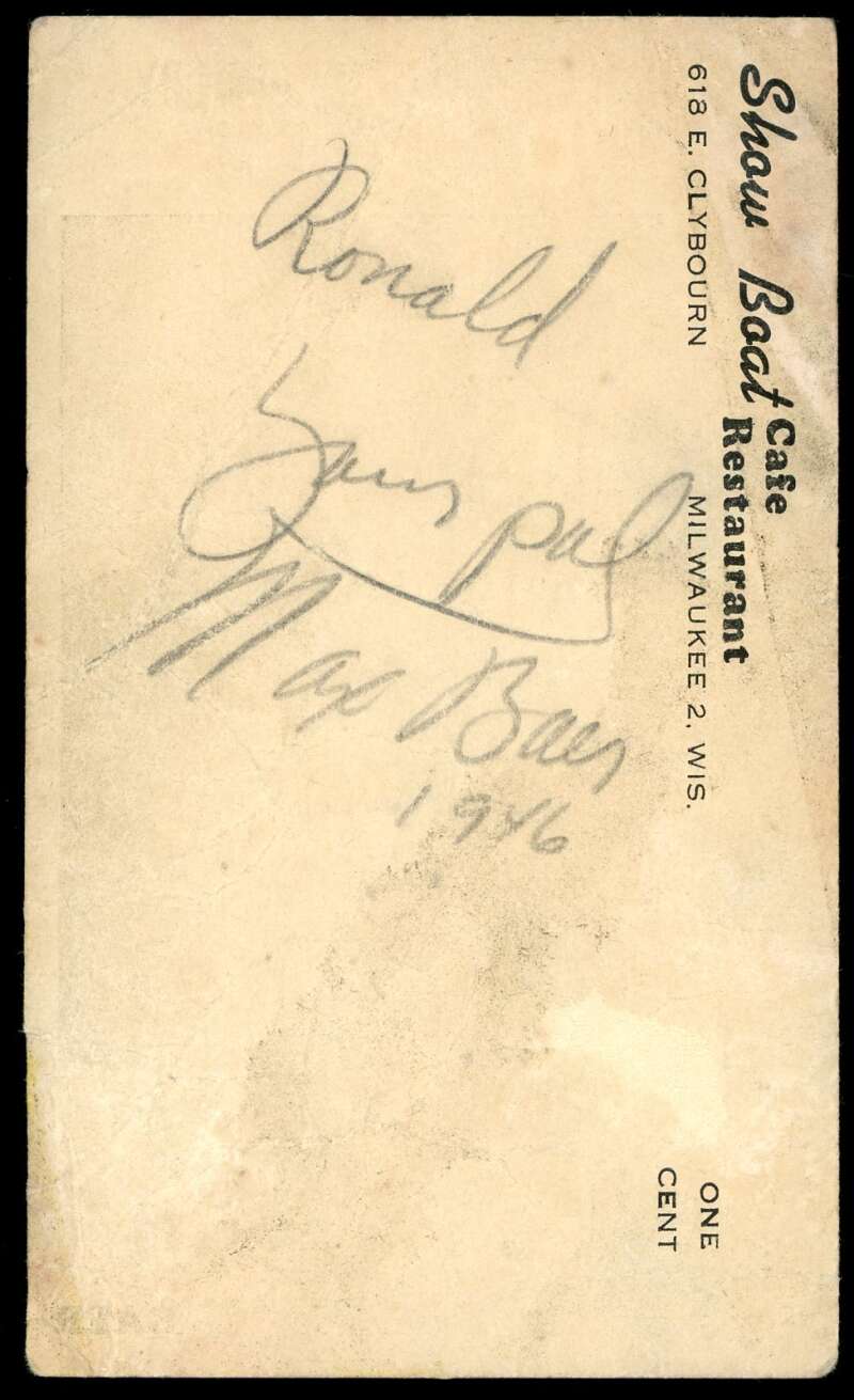 Max Baer JSA Cert Signed  4x6 Photo Postcard Autograph