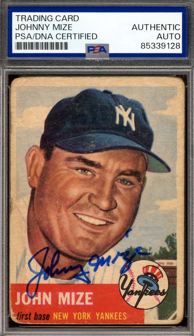 Johnny Mize PSA DNA Signed 1953 Topps Autograph