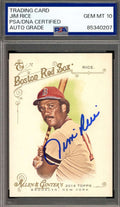 Jim Rice Gem Mint 10 PSA DNA Signed 2014 Topps Allen & Ginter Autographed
