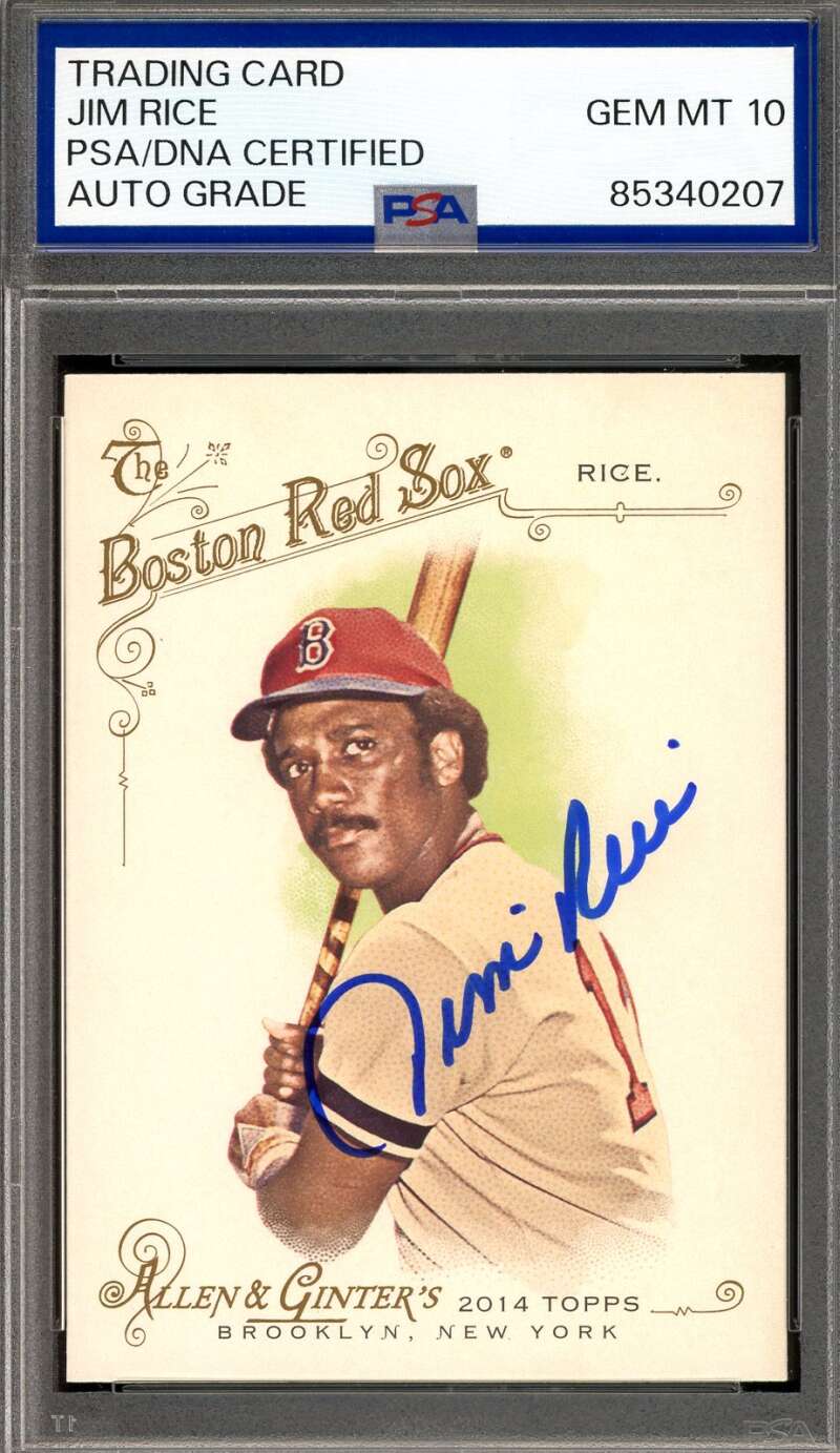 Jim Rice Gem Mint 10 PSA DNA Signed 2014 Topps Allen & Ginter Autographed