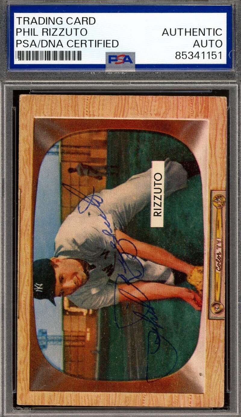 Phil Rizzuto PSA DNA Vintage Signed 1955 Bowman Autograph