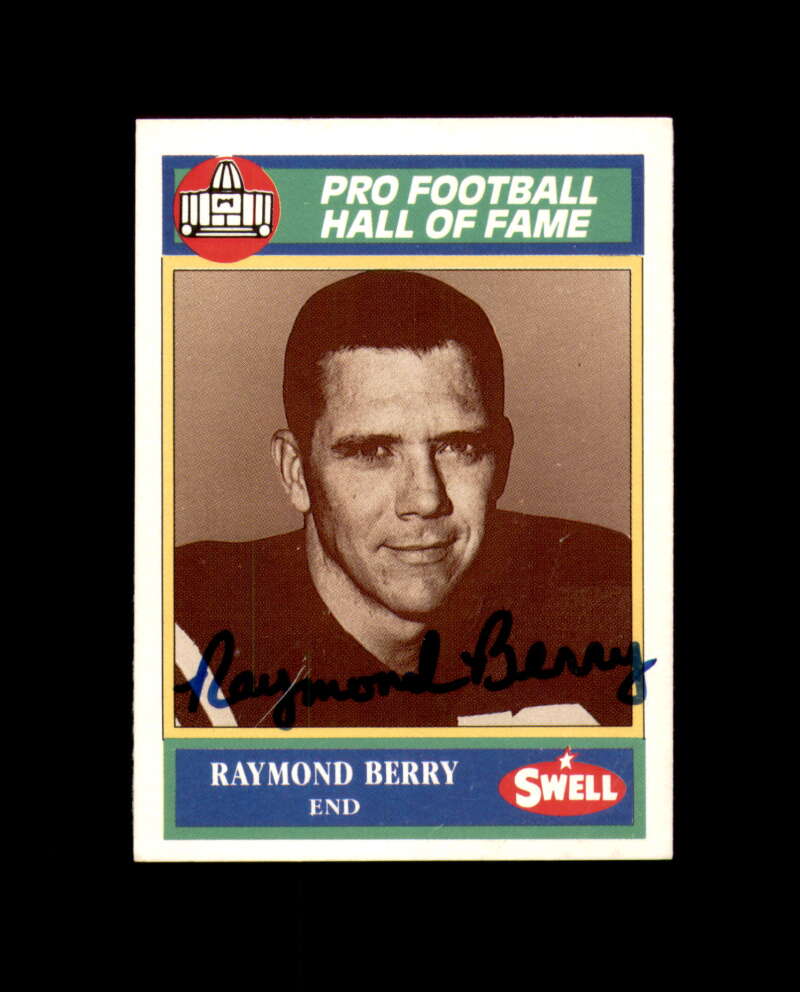 Raymond Berry Signed 1990 Swell Greats Baltimore Colts Autograph