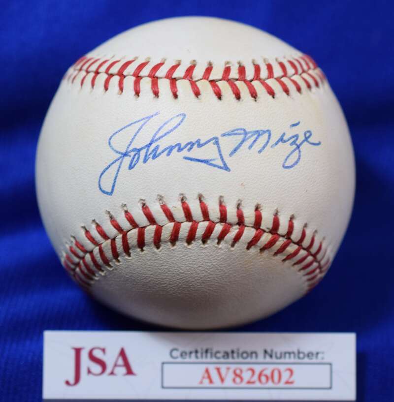 Johnny Mize JSA COA Autograph American League Signed Baseball 1