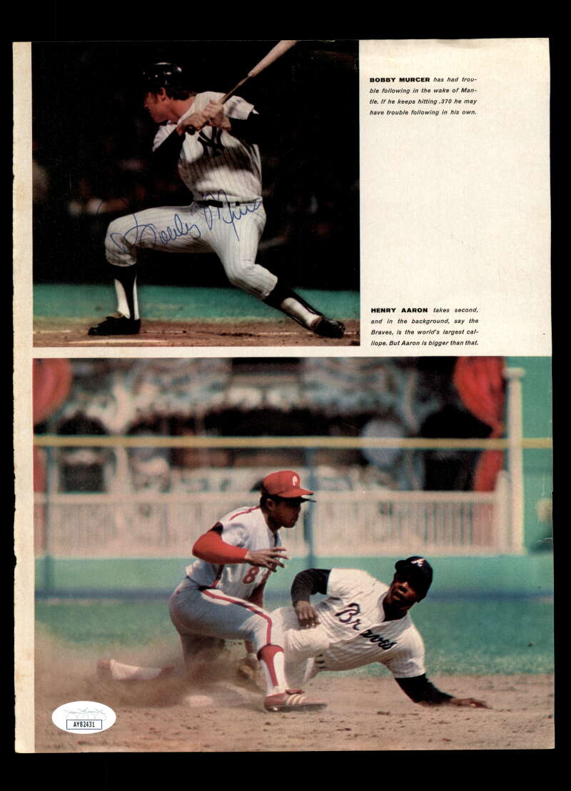 Murcer Oliva Jenkins Marichal Perry Johnson JSA Cert Signed by 7 8x10 Photo