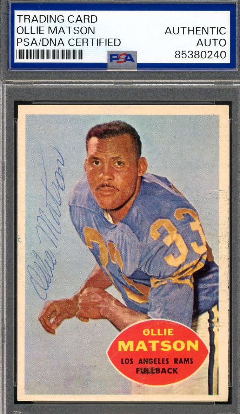 Ollie Matson PSA DNA Vintage Signed 1960 Topps Autograph