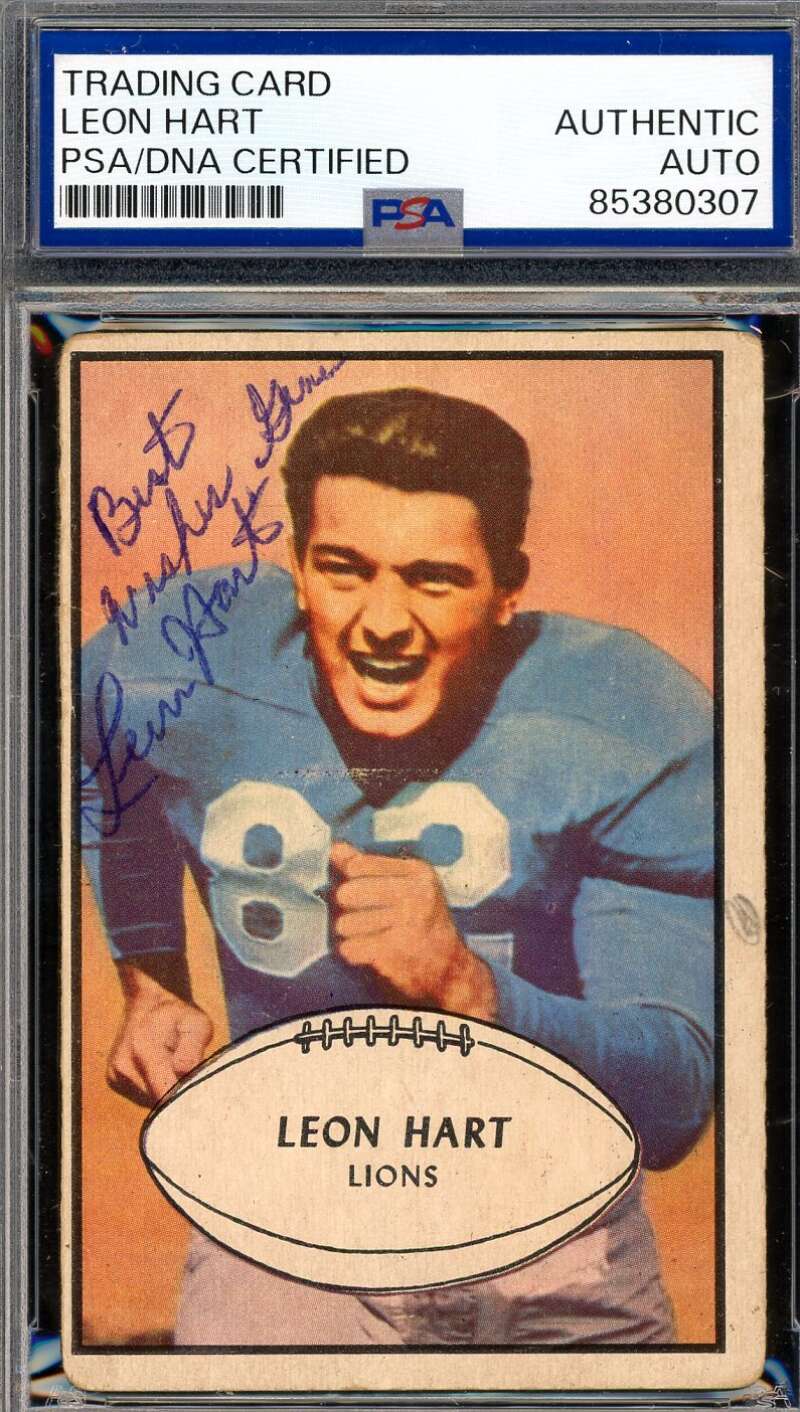 Leon Hart PSA DNA Vintage Signed 1953 Bowman Autograph