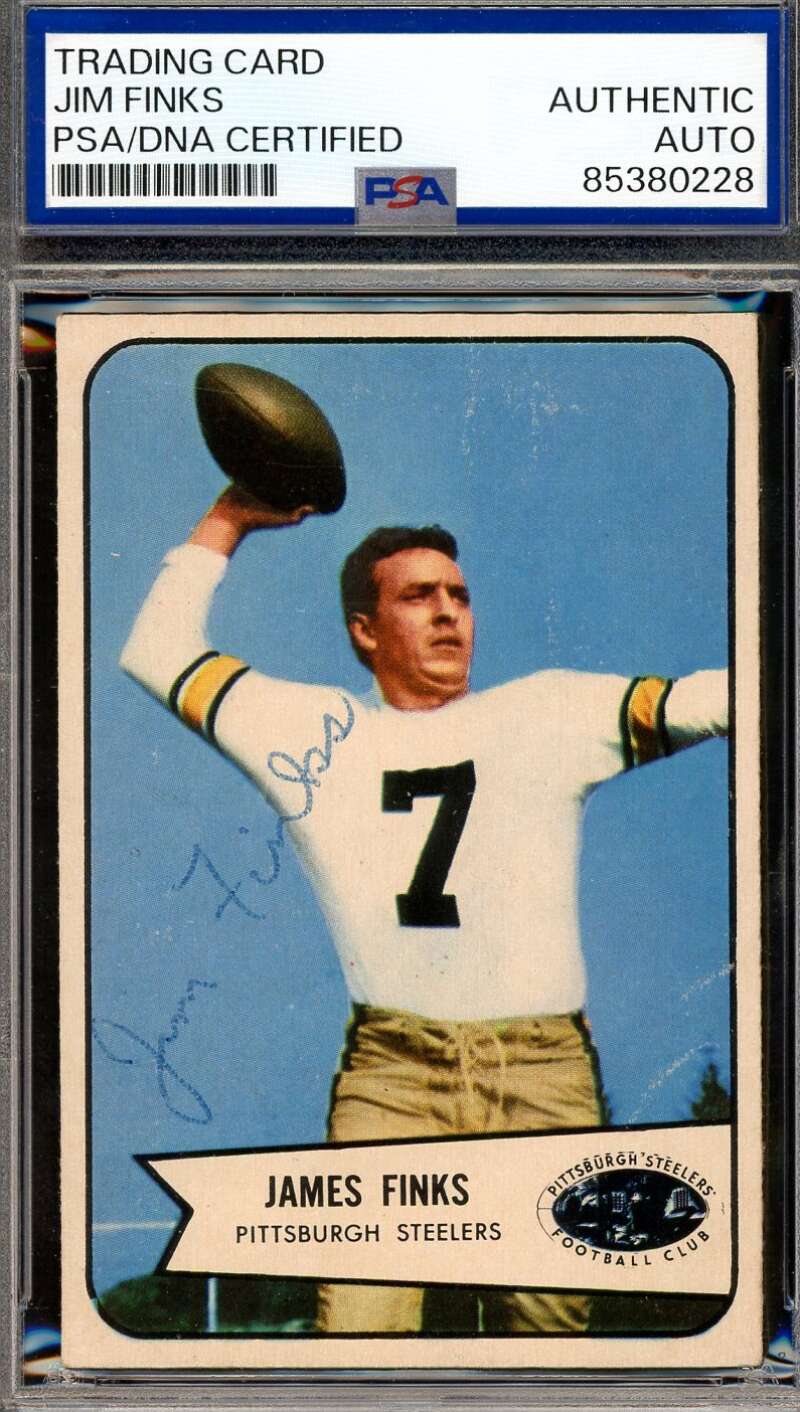 Jim Finks PSA DNA Vintage Autograph 1954 Bowman Signed