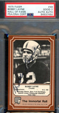 Bobby Layne PSA DNA Signed 1975 Fleer Immortal Roll Autograph