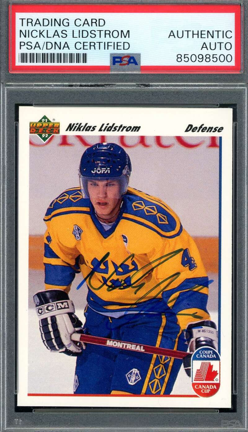 Nicklas Lindstrom PSA DNA Signed 1991-92 Upper Deck Canada Cup Rookie Autograph