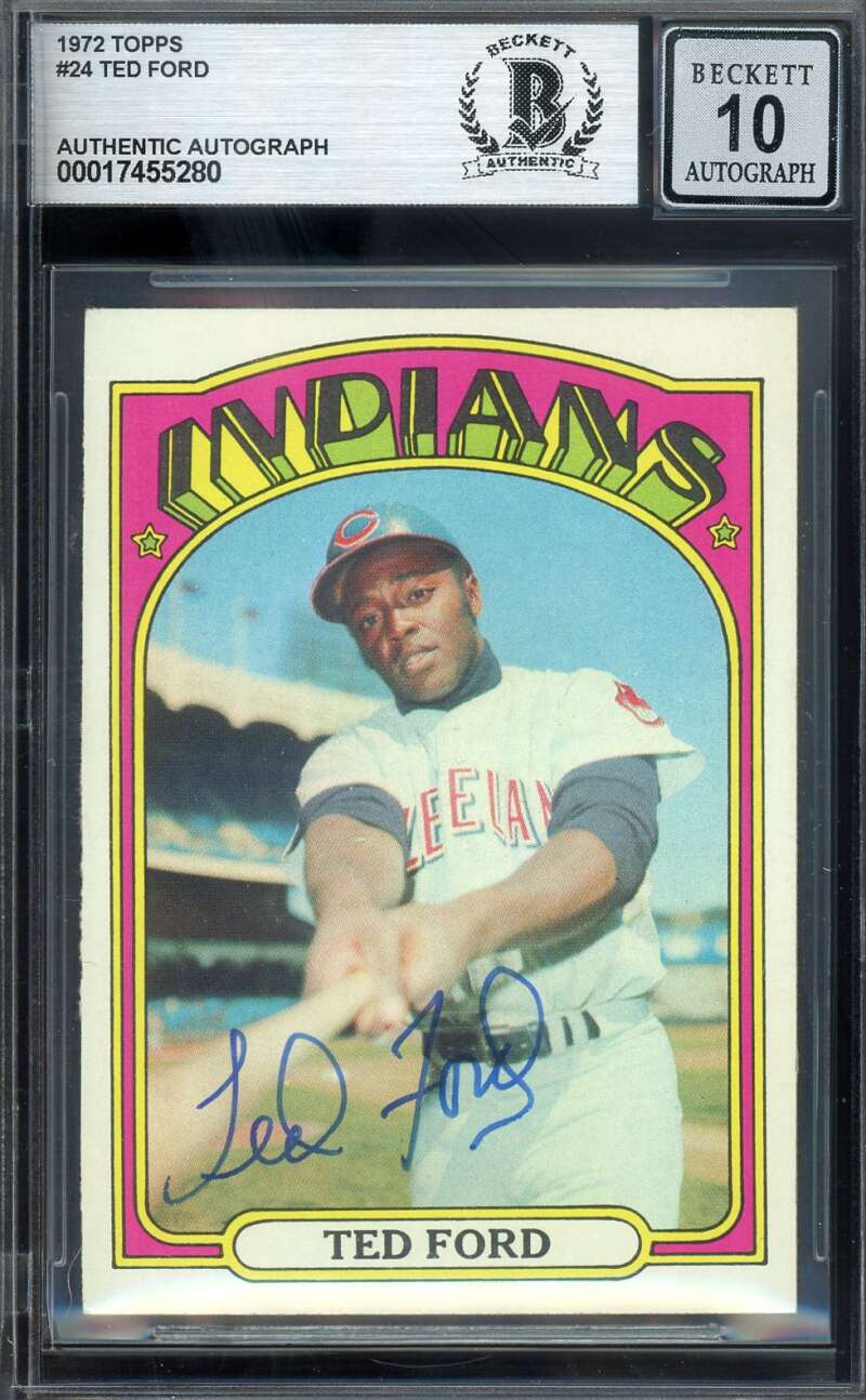 Ted Ford Gem Mint 10 Beckett BAS Signed 1972 Topps Autograph