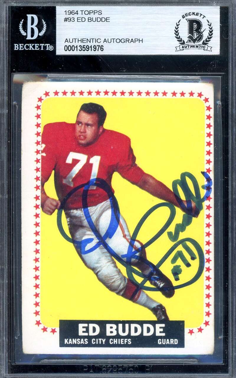 Ed Budde Beckett BAS Signed 1964 Topps Rookie Autograph