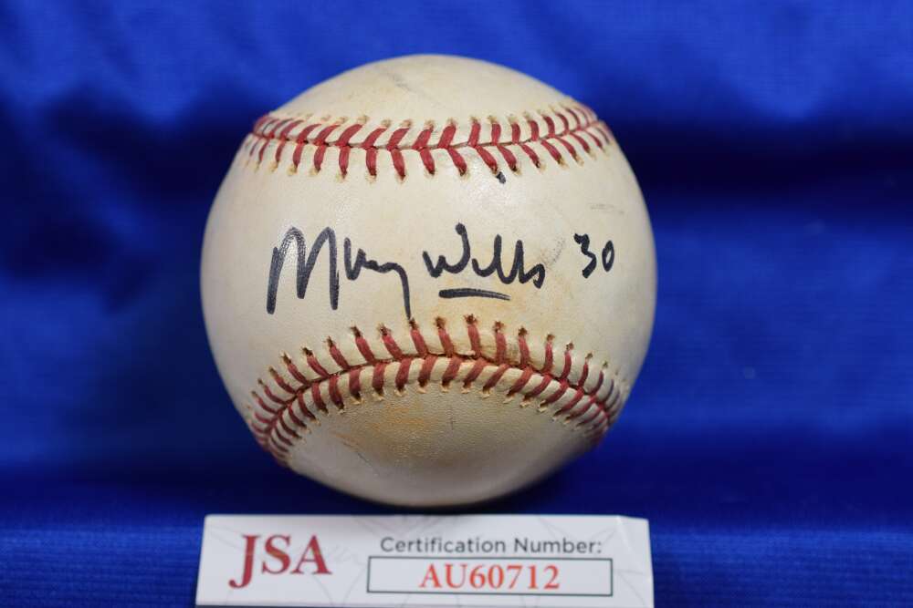 Maury Wills JSA COA Autograph Major League Game Used Signed Baseball