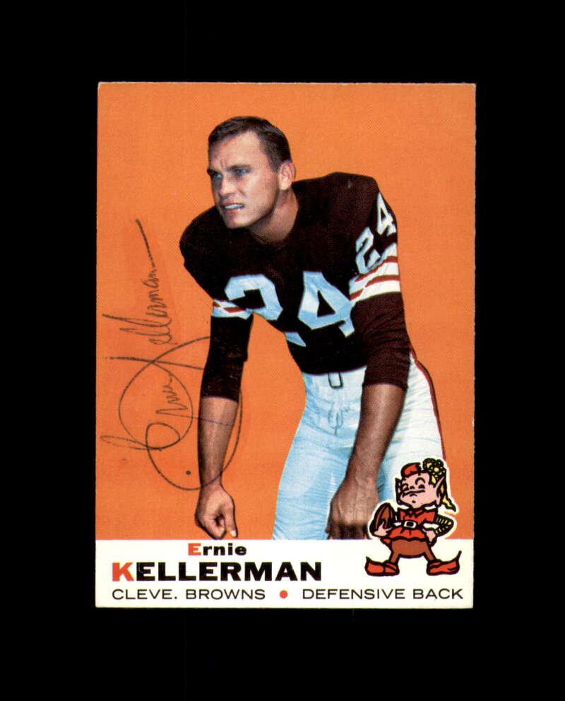 Ernie Kellerman Signed 1969 Topps Cleveland Browns Autograph