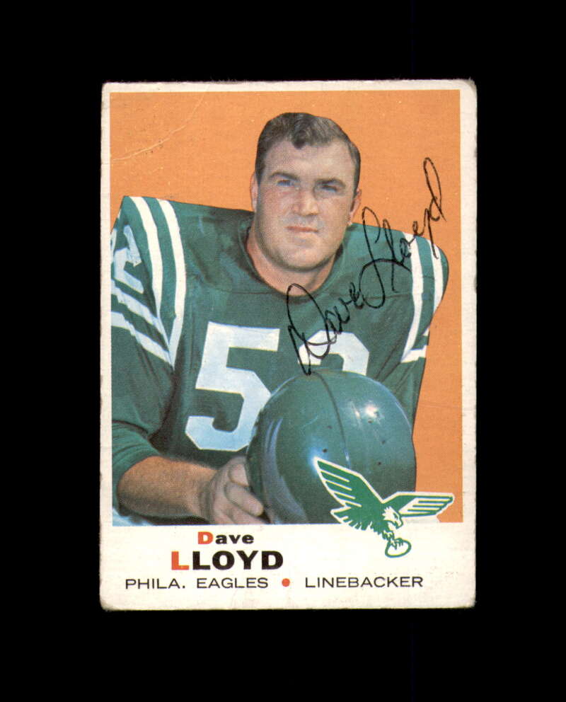 Dave Lloyd Signed 1969 Topps Philadelphia Eagles Autograph