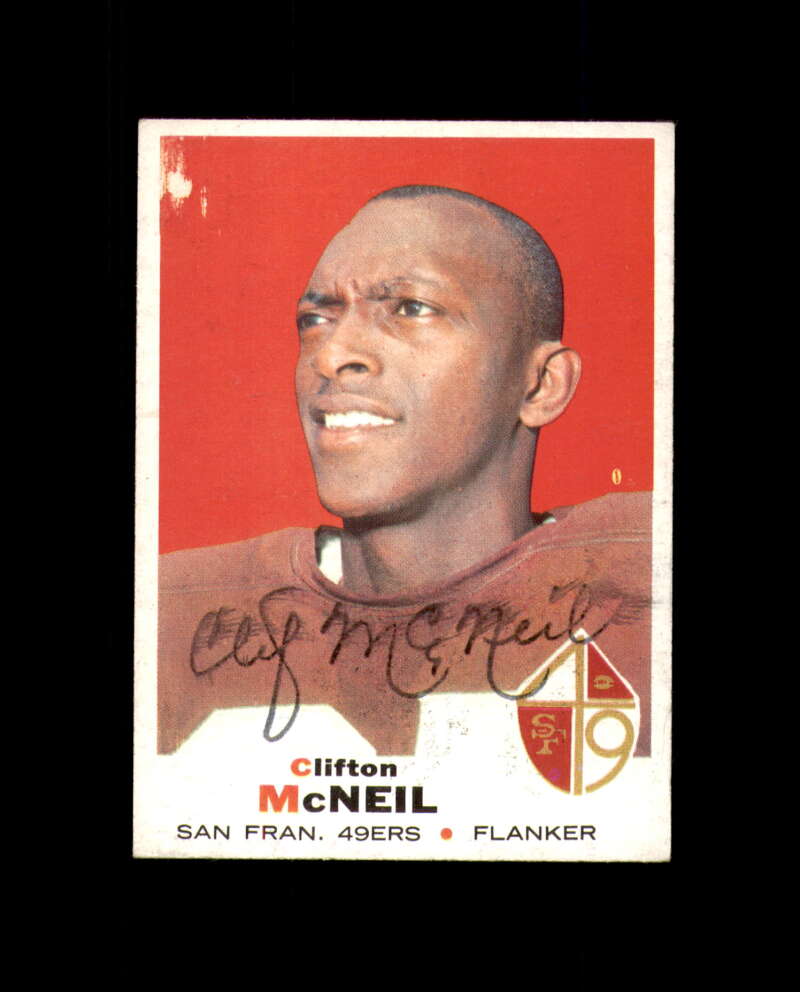 Clifton McNeil Signed 1969 Topps Rookie San Francisco 49ers Autograph