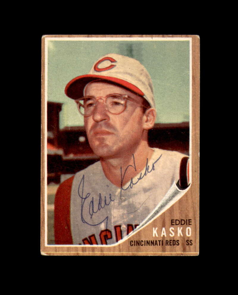 Eddie Kasko Signed Original 1962 Topps Cincinnati Reds Autograph