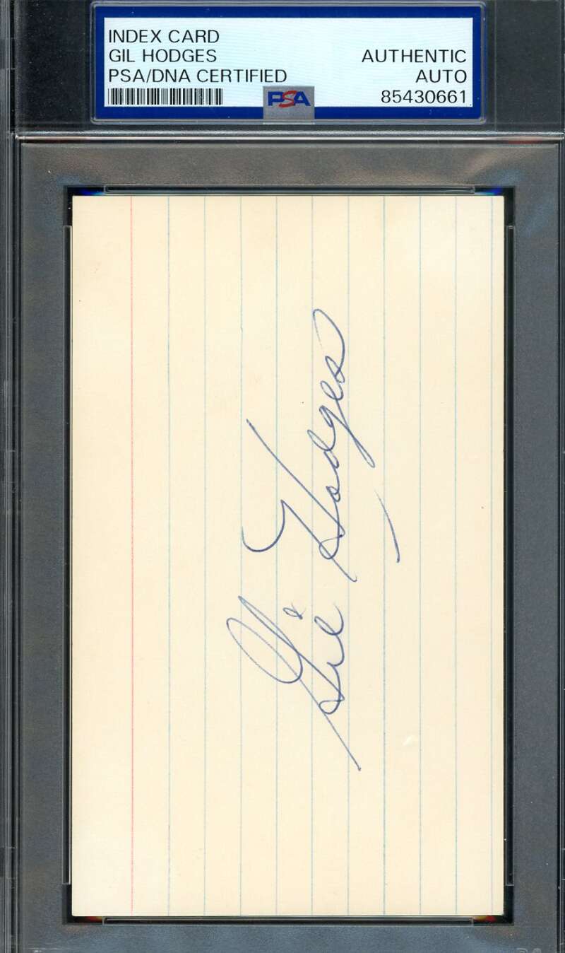 Gil Hodges PSA DNA Coa Signed 3x5 Index Card Autograph