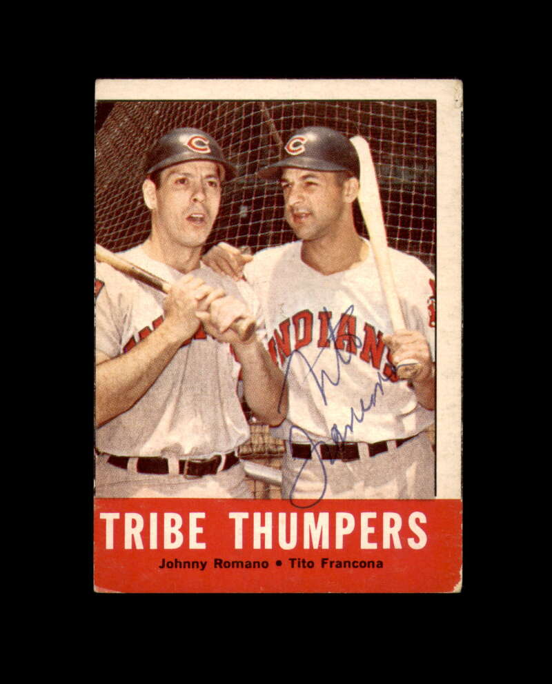 Tito Francona Signed Original 1963 Topps Tribe Thumpers Cleveland Autograph