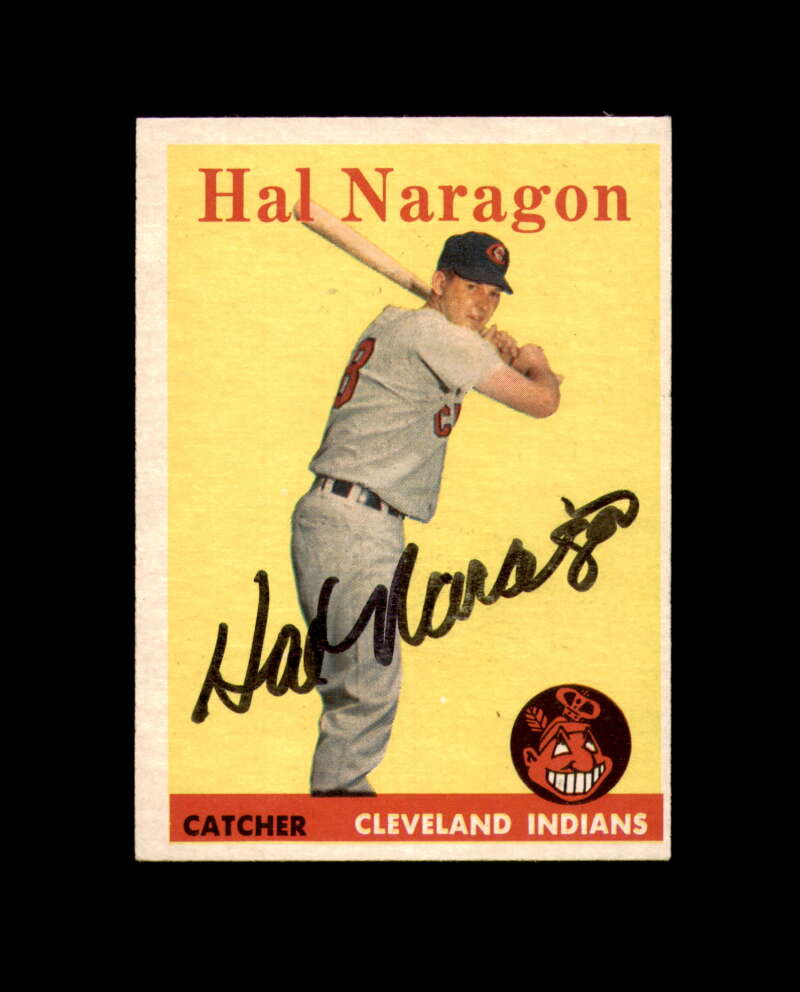 Hal Naragon Signed Original 1958 Topps Cleveland Autograph
