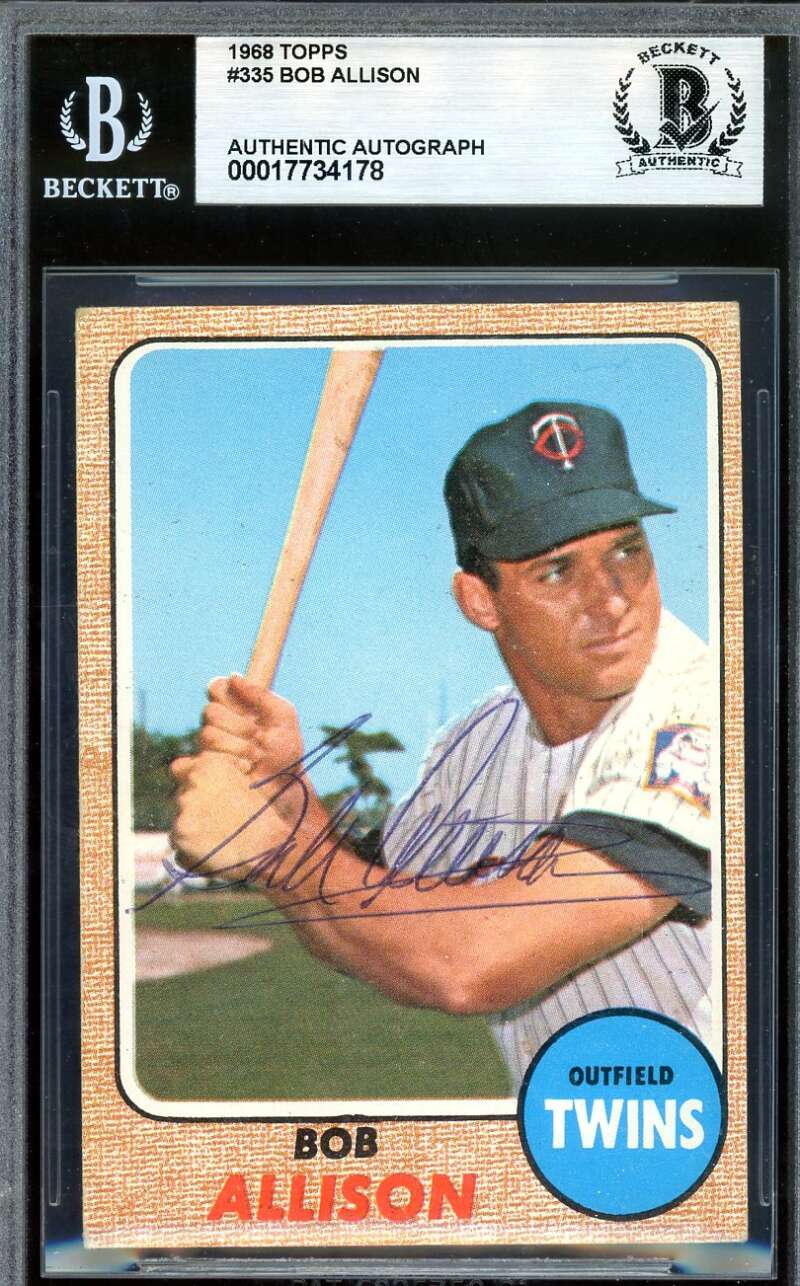 Bob Allison Beckett BAS Vintage Signed 1968 Topps Autograph