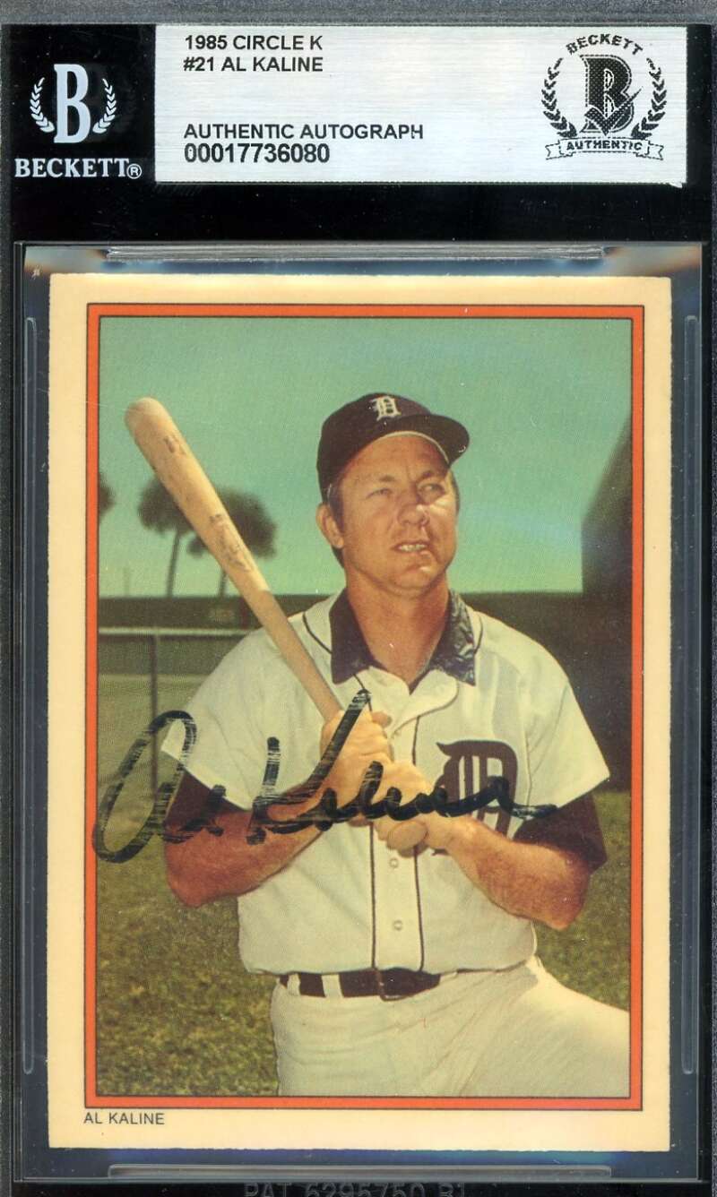 Al Kaline Beckett BAS Signed 1985 Circle K Autograph
