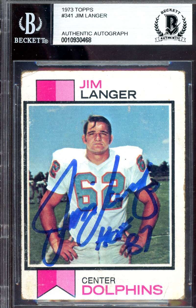 Jim Langer Beckett BAS Signed 1973 Topps Rookie Autograph