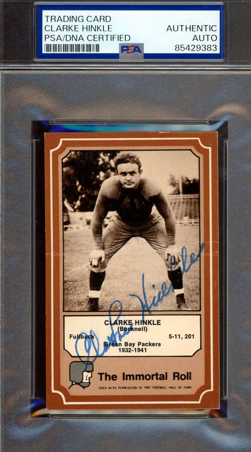 Clarke Hinkle PSA DNA Signed 1975 Fleer Immortal Roll Autograph