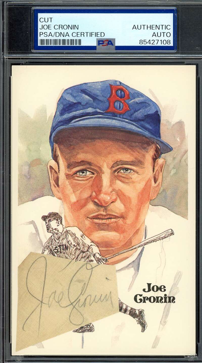 Joe Cronin PSA DNA Coa Signed Perez Steele Postcard Cut Autograph