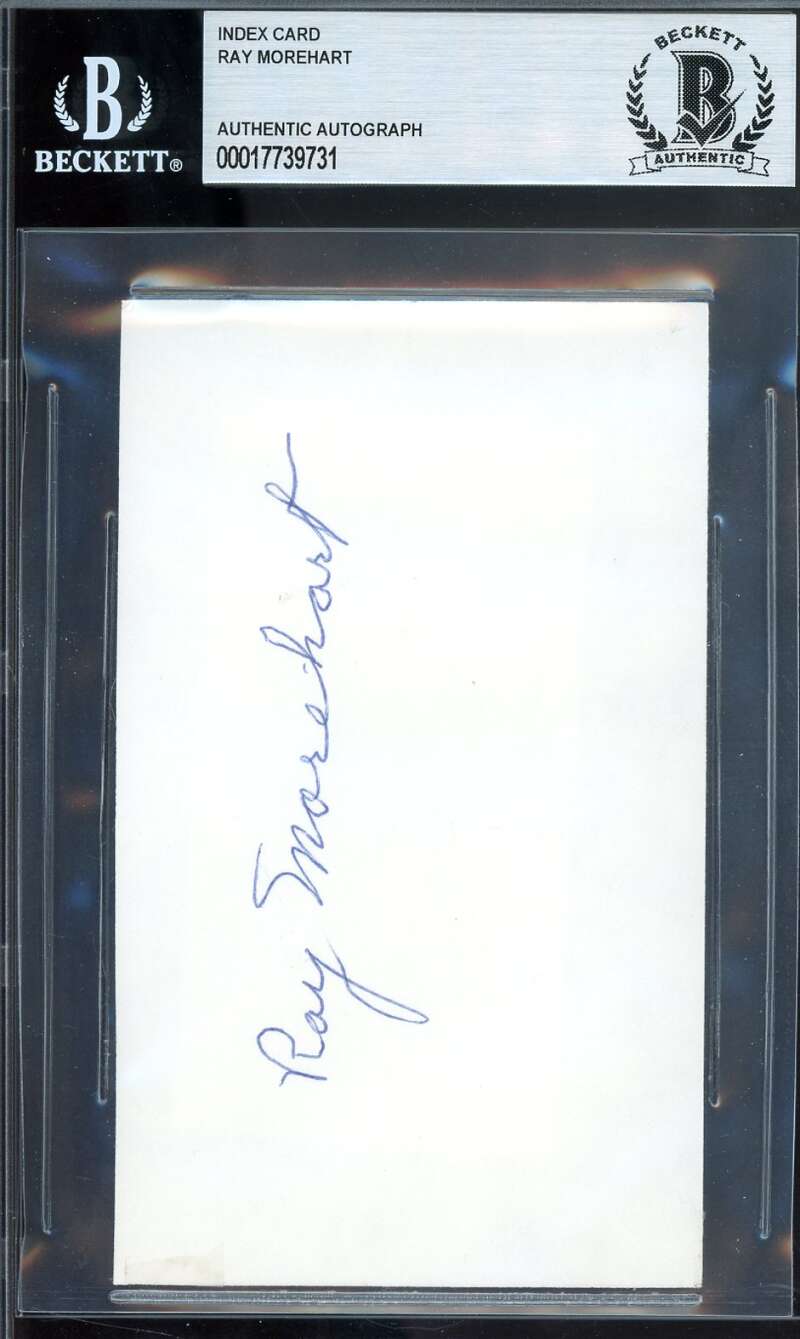 Ray Morehart Beckett BAS Signed 3x5 Index Card Autograph