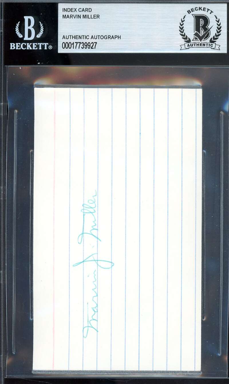 Marvin Miller Beckett BAS Autograph 3x5 Index Card Signed