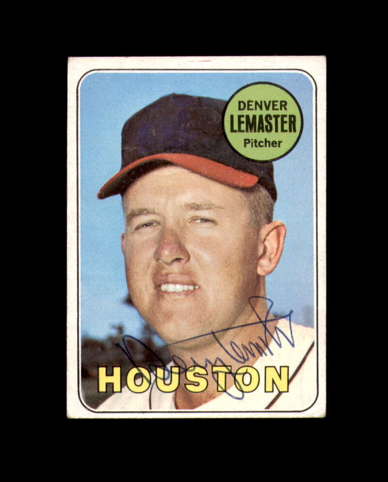 Denver Lemaster Signed 1969 Topps Houston Astros Autograph