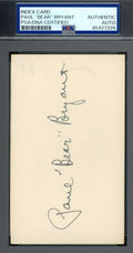 Paul Bear Bryant PSA DNA Autograph 3x5 Index Card Signed Alabama