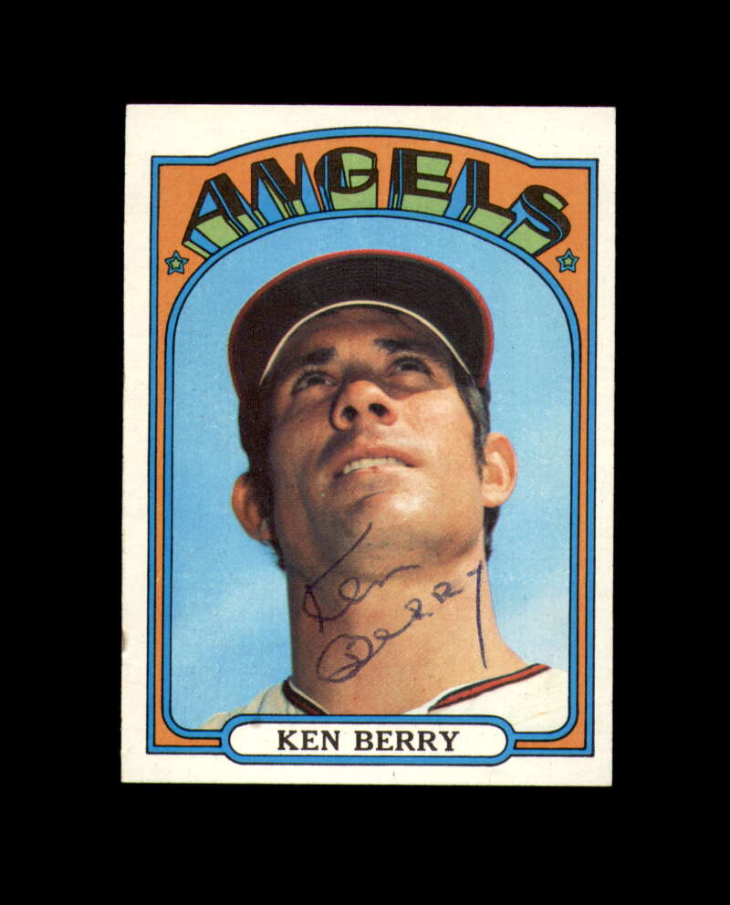 Ken Berry Signed Original 1972 Topps California Angels Autograph