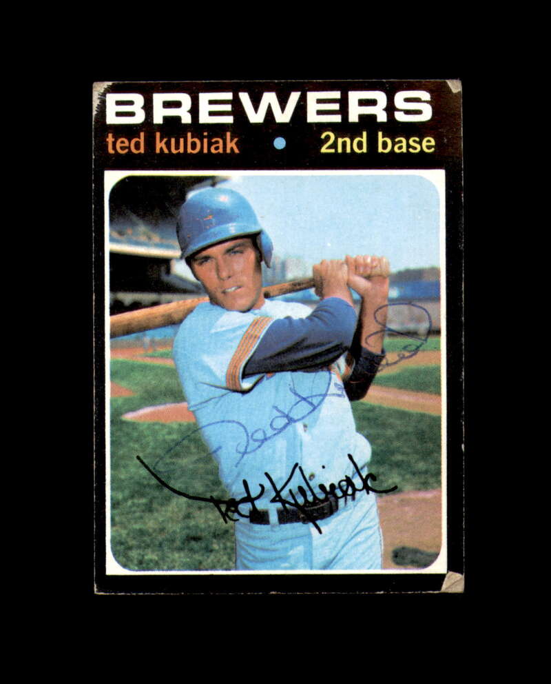 Ted Kubiak Signed 1971 Topps Milwaukee Autographed