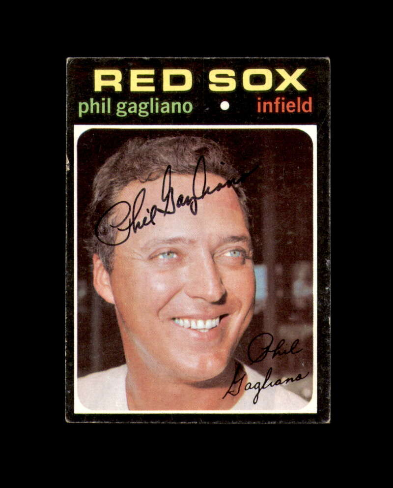 Phil Gagliano Signed 1971 Topps Boston Red Sox Autograph