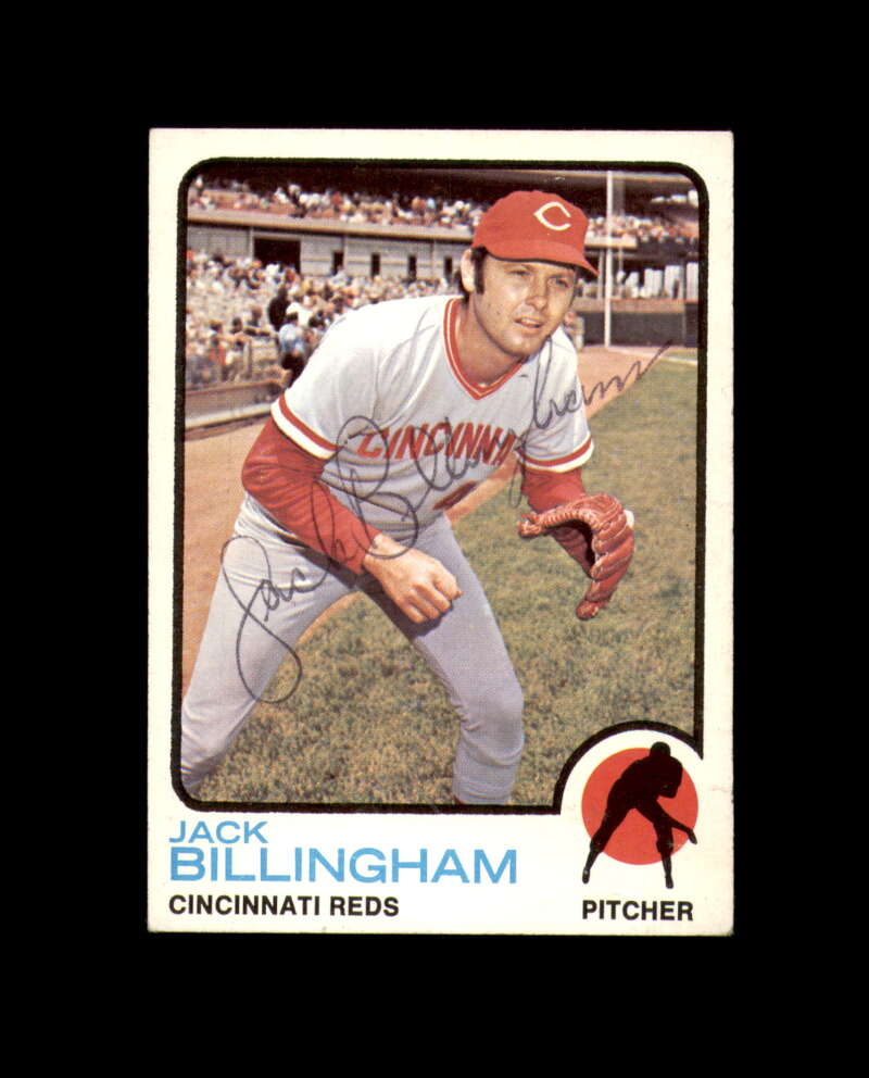 Jack Billingham Signed Authentic 1973 Topps Cincinnati Reds Autograph