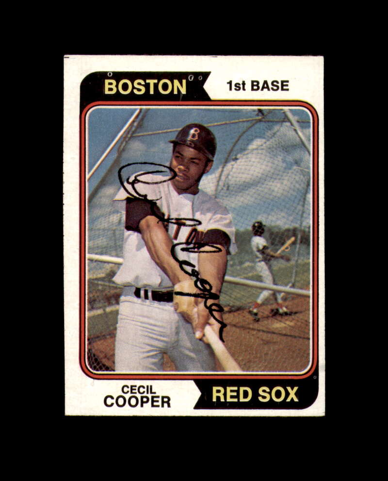 Cecil Cooper Signed Original 1974 Topps Boston Red Sox Autograph
