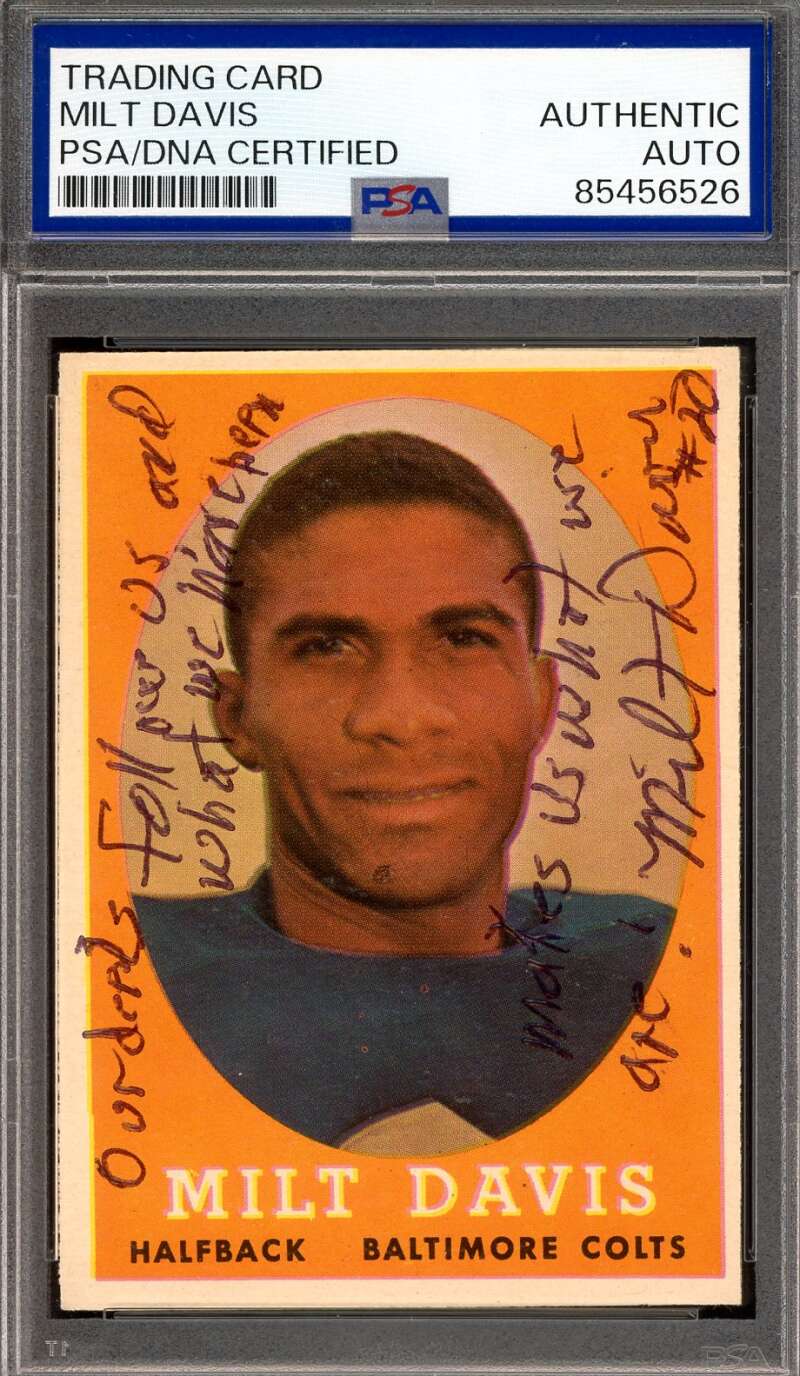 Milt Davis PSA DNA Signed 1958 Topps Autograph