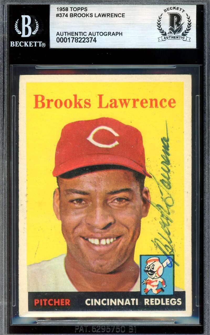Brooks Lawrence Beckett BAS Signed 1958 Topps Autograph